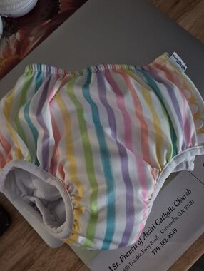 Reusable Kids Swim Diaper - Pastel Rainbow Stripes